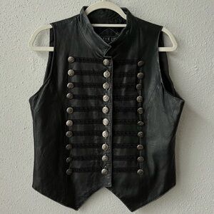 Rare Clean Lines vintage leather military vest
